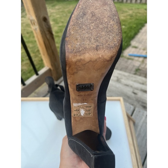 Hugo Boss Black Nubuck Suede Women's Ankle Boots W/Wraparound Ties Size 41 Italy - Picture 5 of 11